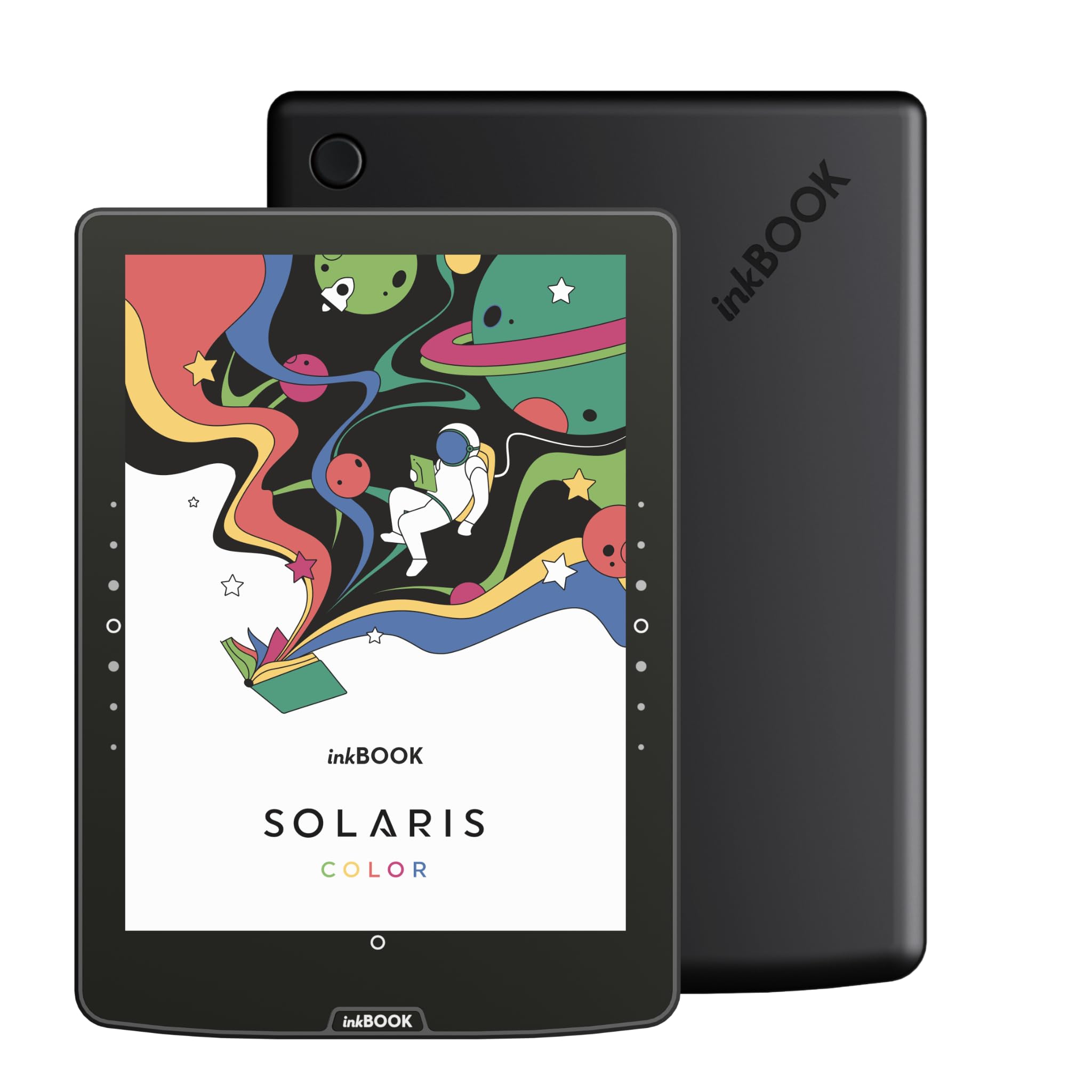 inkBOOK Solaris Color Black – 6 Zoll E-Reader mit Farbdisplay, Beleuchtung & Android | Unterstützt Onleihe, Skoobe, Nextory Apps | 32GB, Hörbücher, USB-C, Werbefrei