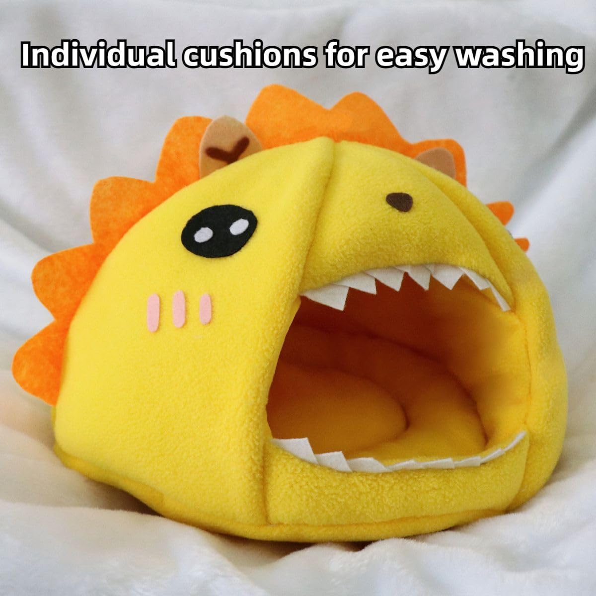Warm Hamster Bed with Mat for Small Animal Pet, Mini Rat Hamster Plush House Bed Hut Nest Bed Mini House Cave Bed Cozy House Hideout (Dia. 13.78 in)