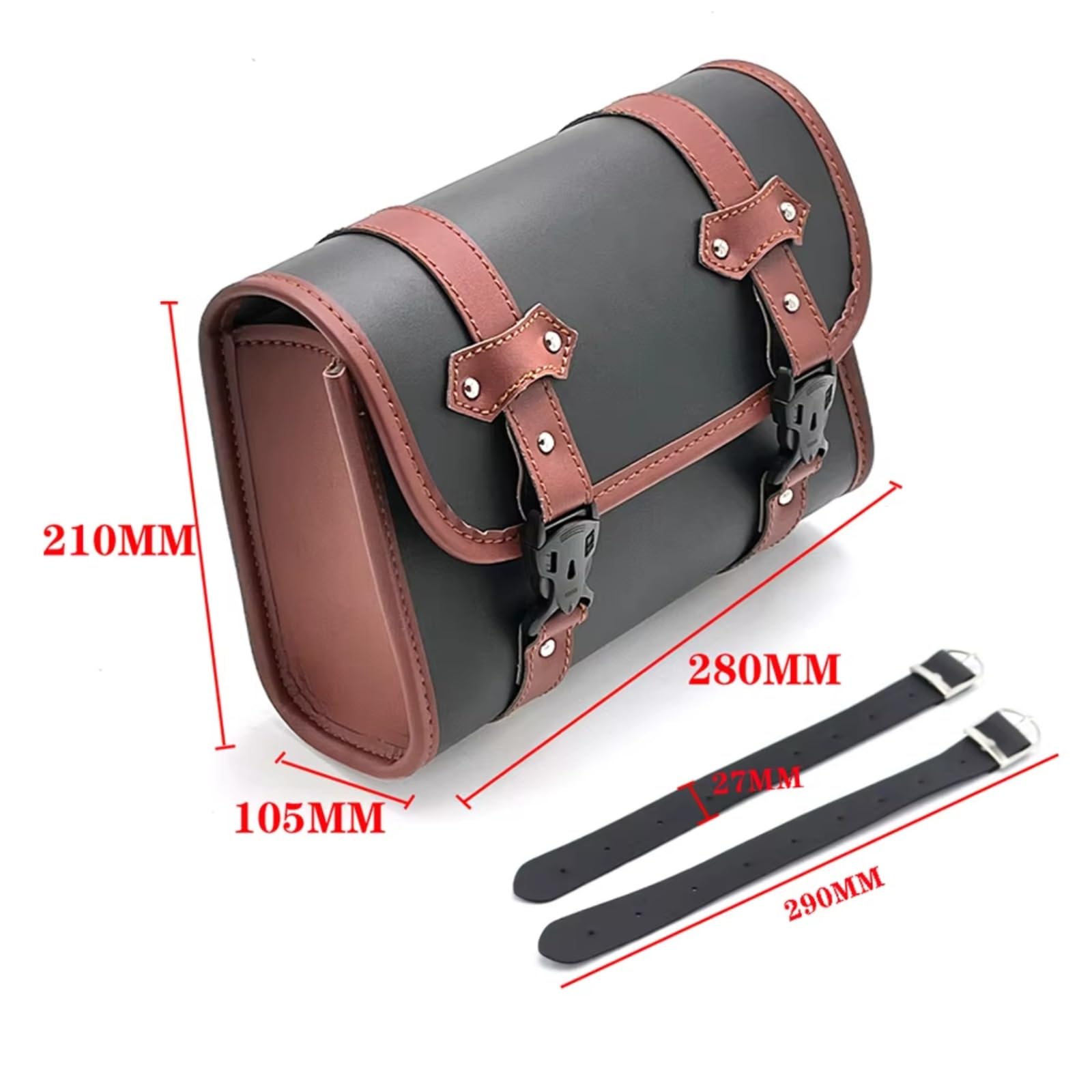 Compatibile Con Sportster XL 1 Pz Forcella Anteriore Motociclo Borse Laterali Borsa Degli Attrezzi Laterale Sella Bagagli PU Portaoggetti Accessori Sacche Moto(Brown)