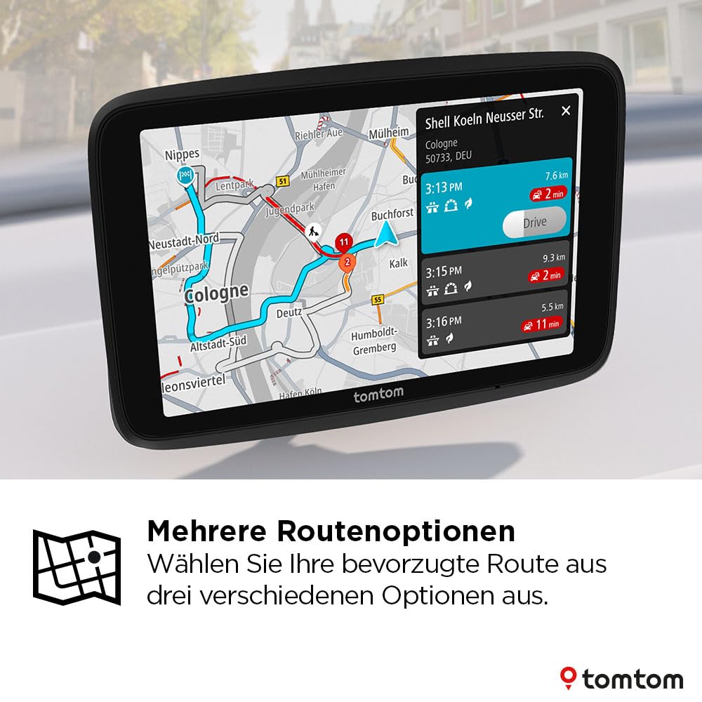 TomTom Pkw-Navi GO Advanced (6 Zoll, Stauvermeidung Dank TomTom Traffic, Weltkarten-Updates inklusive, Updates über Wi-Fi, dynamischer Fahrspurassistent, integrierte, umkehrbare Halterung)