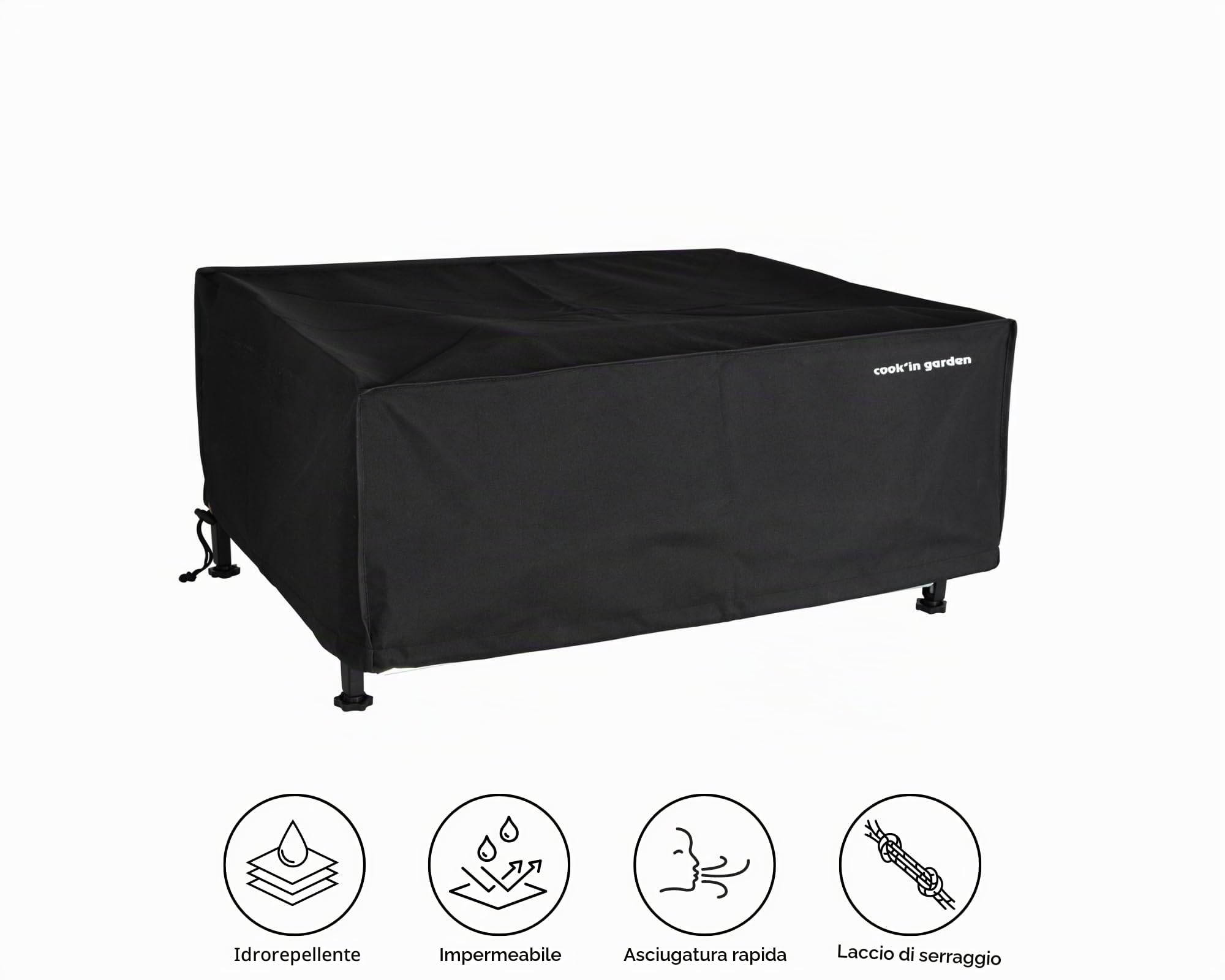 Cook’in Garden - Copertura di Protezione per plancha Rettangolare 82 × 59 × 21 cm, Idrorepellente e Impermeabile, Resistente ai Raggi UV e alle intemperie, Compatibile con Tutte Le Marche