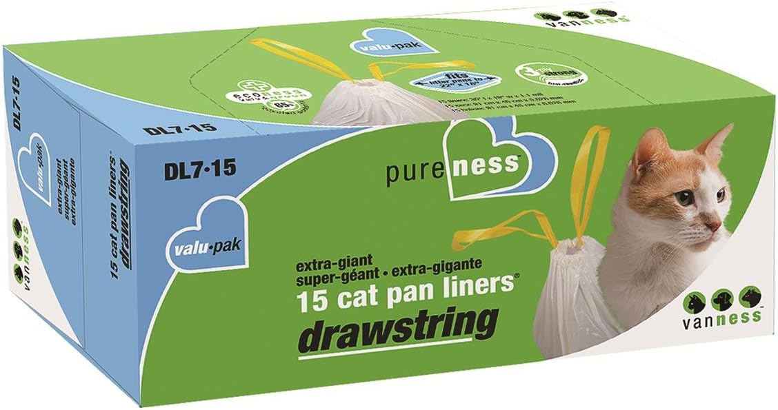 DL715 Pureness Extra Giant Drawstring Cat Pan Liner, 15-Count