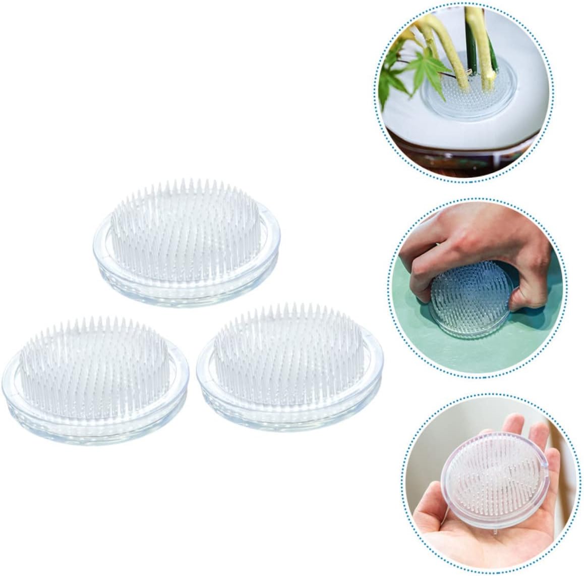 STOBOK 3pcs Transparent Flower Holder Floral Pin Arranger for Japanese Flower Art Durable Frogs for DIY Floral Arrangements and Centerpieces