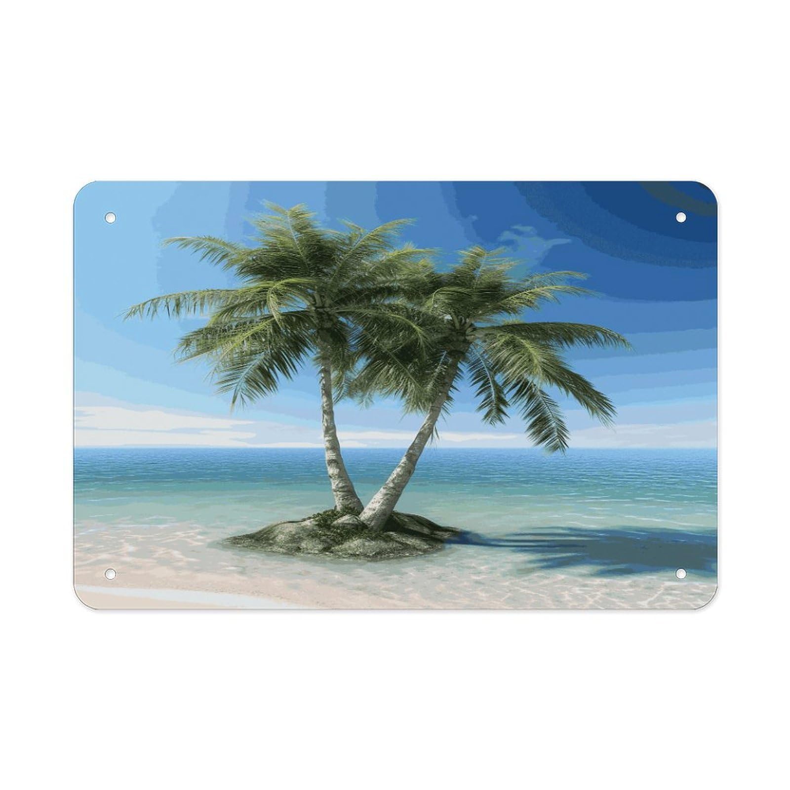 Fekiloot Style Sea Palm Trees Metal Signs Wall Art Tin Sign