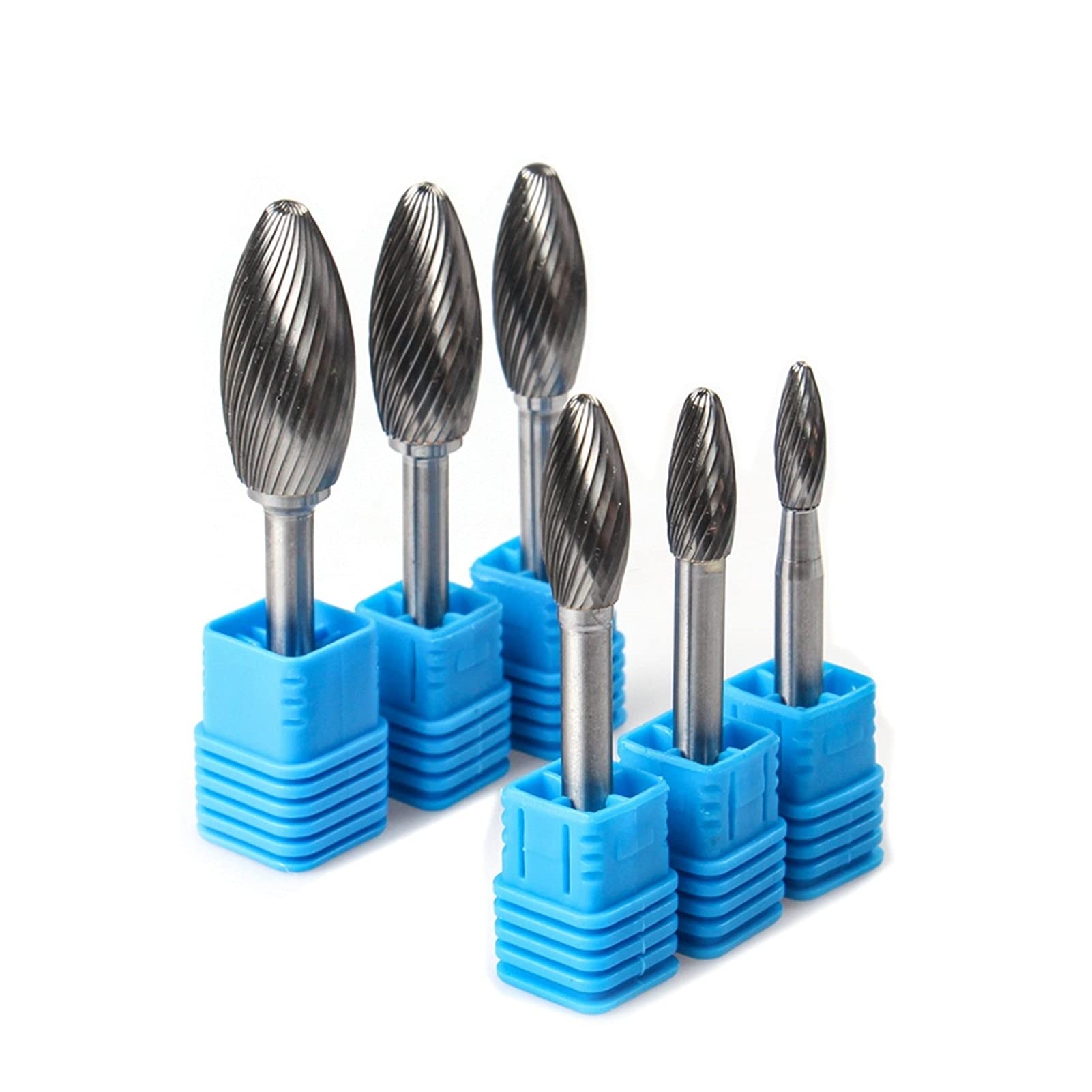 Broca de Corte Rotatorio de Acero de Tungsteno con Vástago Herramienta Abrasiva para Amoladora Fresadora Tallado de Metal Pulido Grabado y Perforación Práctica
