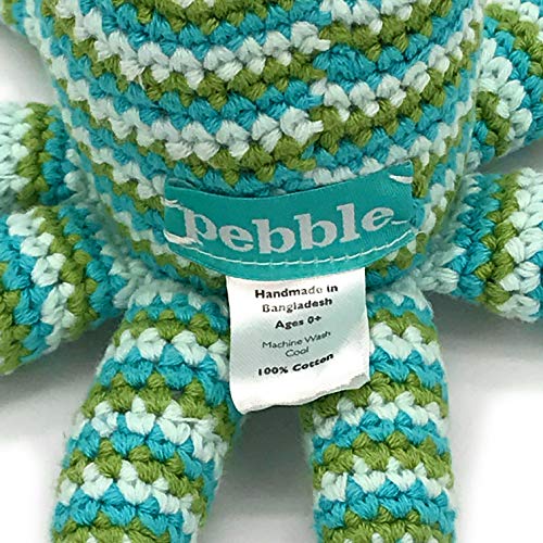 Pebble | Handmade Octopus Baby Rattle—Green Striped | Ocean | Beach | Coastal | Crochet Baby Toy | Fair Trade | Machine Washable #TOP3