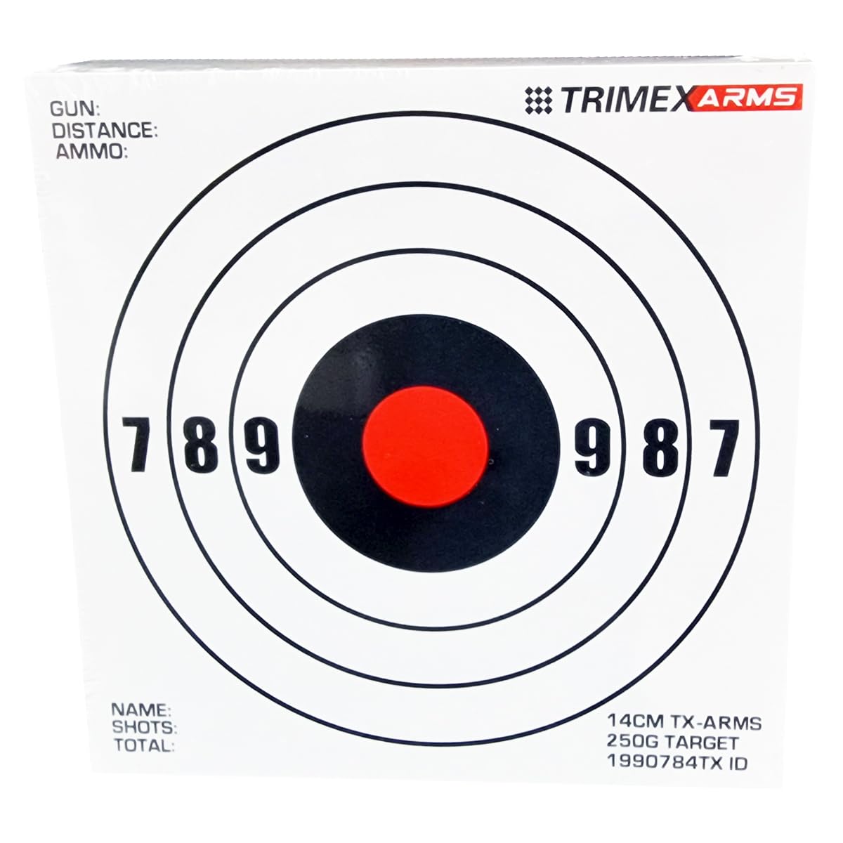 Trimex Arms 14cm Pack Of 100 Card Targets Air Rifle Pistol Target Square White