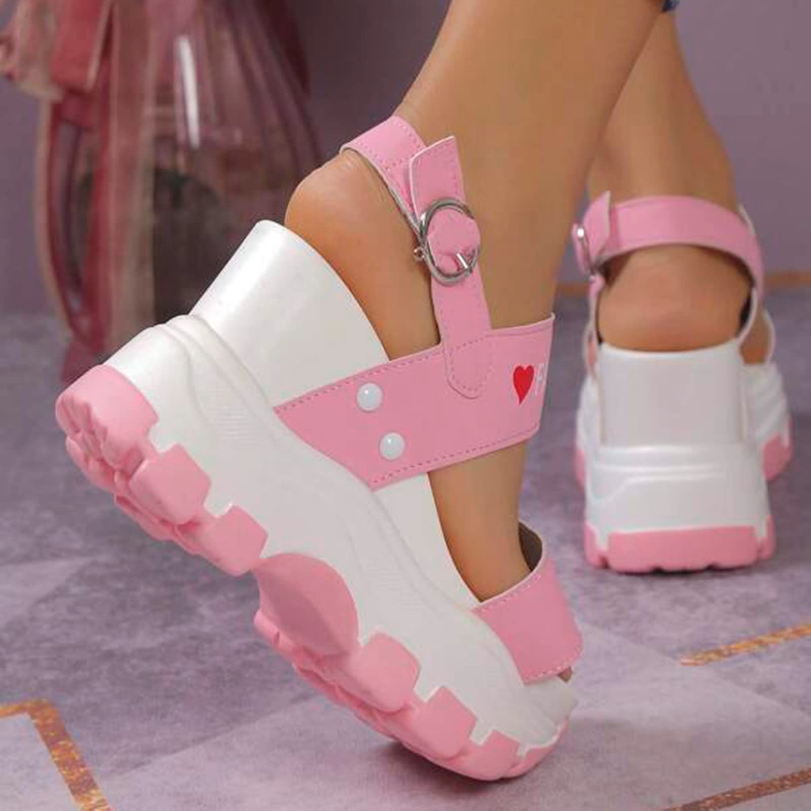 Generico Sandales Femme éTé Confortables LéGèRes AntidéRapantes Semelle Souple Respirantes Chaussures Femme éTé éLéGantes Mules Support Coupe Large Ville Usage Quotidien