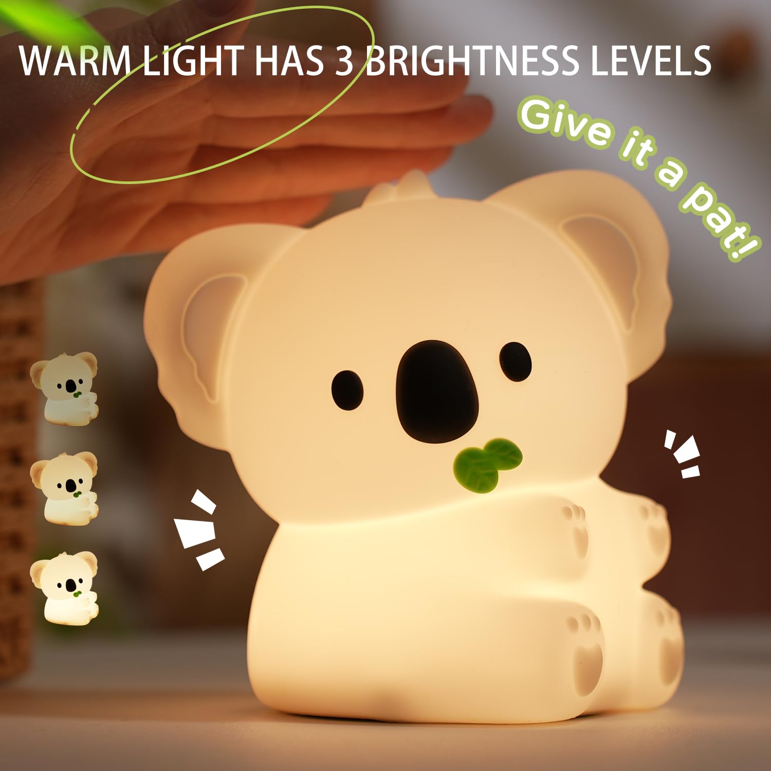 JMG-Myratts Night Light for Kids Cute Soft Silicone Koala Lamp, Dimmable Nursery Portable Kawaii Lamps - Image 3