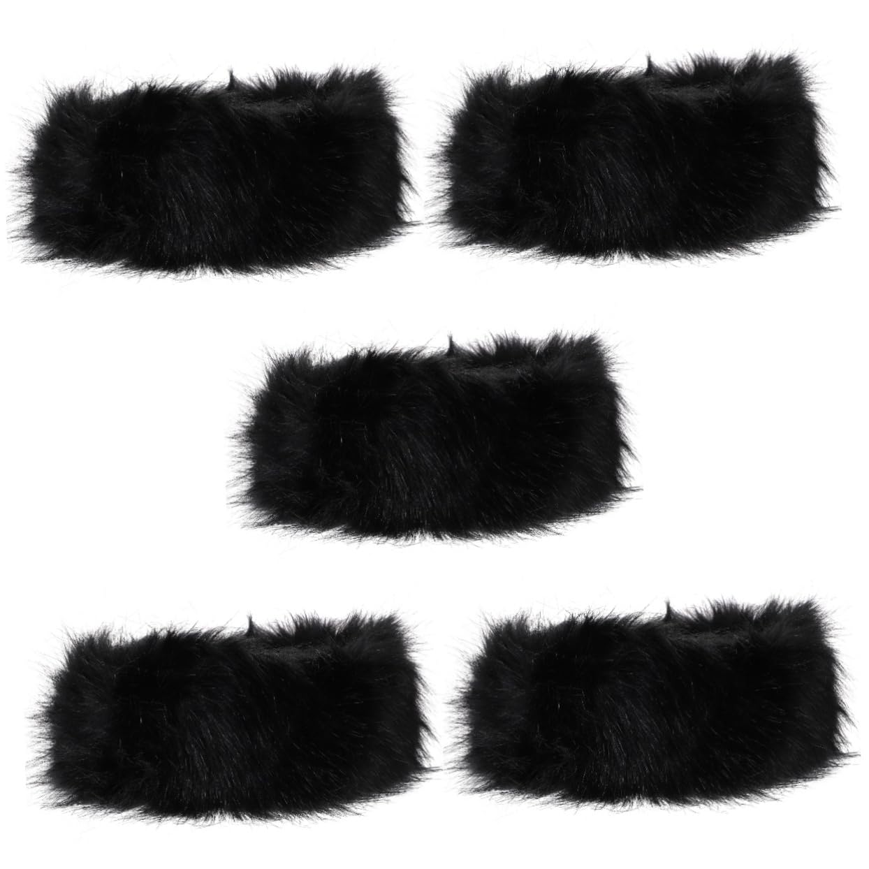 5pièces Bandeau Fausse Pour Femmes Accessoire Capillaire Chaud Et Élégant Parfait Pour Hiver Sorties