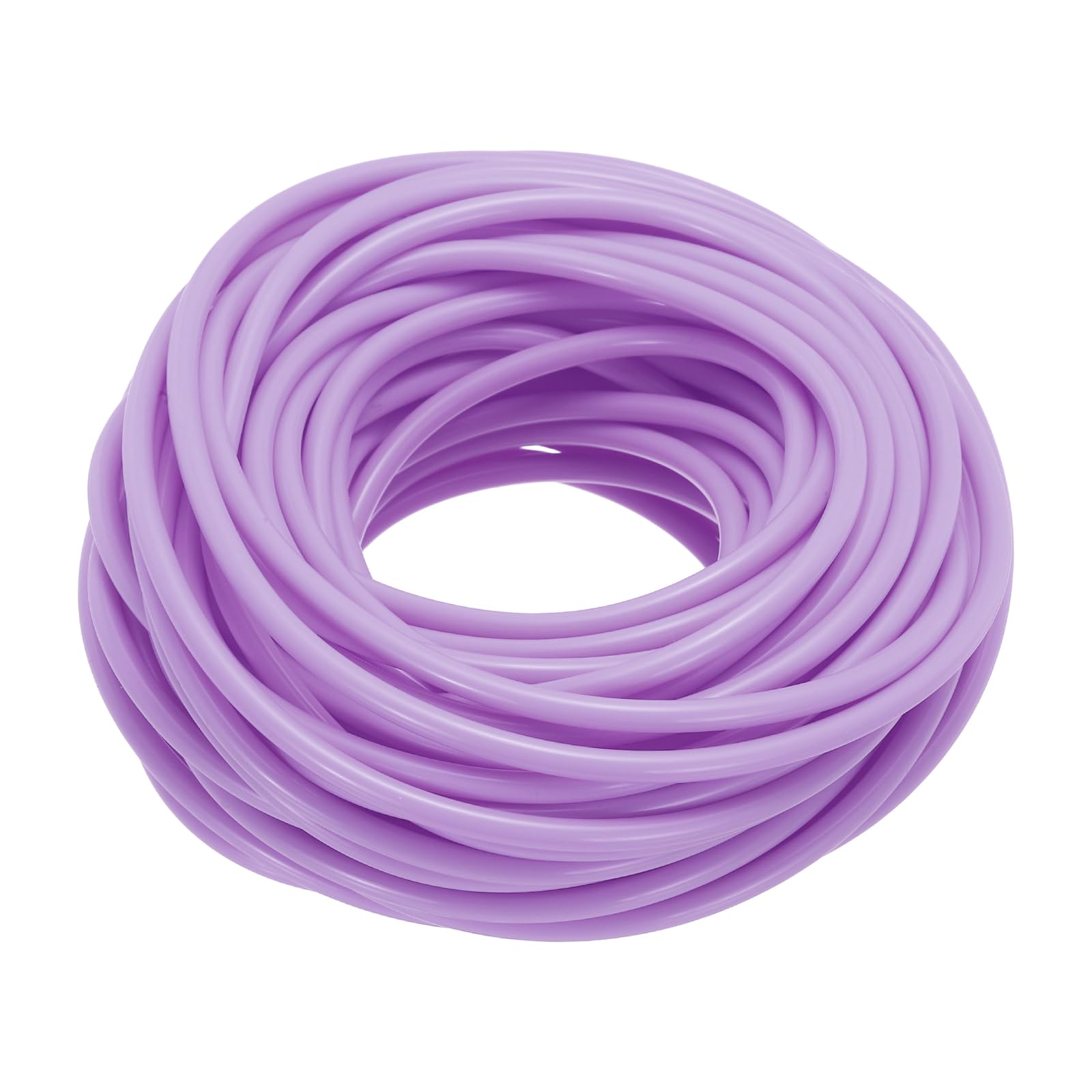 sourcing map 4mm 16Yards Hollow Pipe Rubber Cords, Elastic Silicone Tube Cord Barber Cord for Knitting Jewelry Making DIY Crafts Stitch Holders, Light Purple
