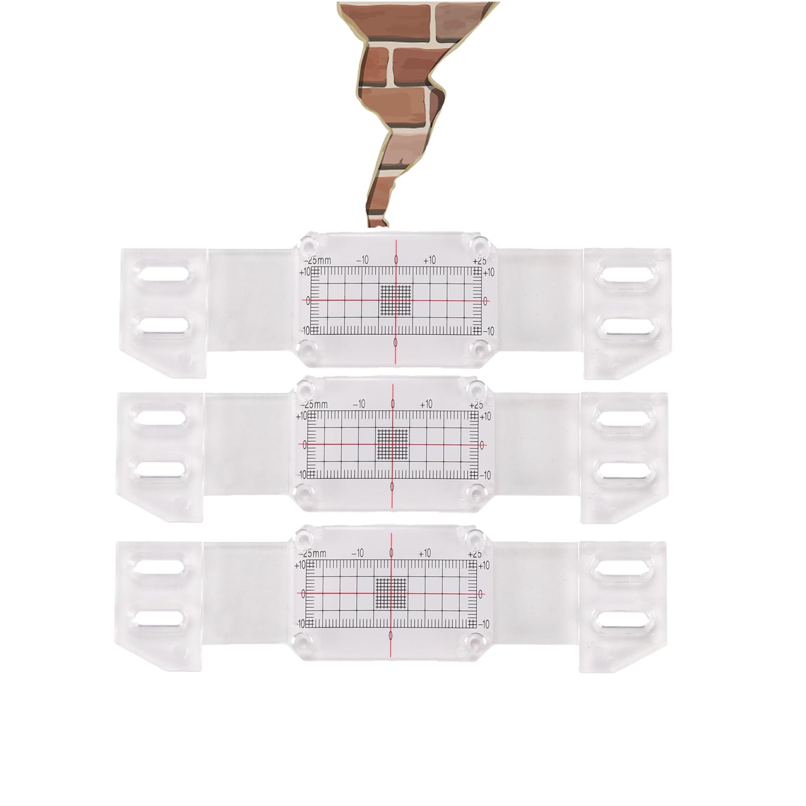 Layue Crack Monitoring Record,Crack Gauge Monitor,Precise Crack Gauge Inspection Tool,Building Wall Standard Crack Monitor,High Clear Acrylic Standard Tell-Tale Crack Monitor For Monitoring Wall Deformation