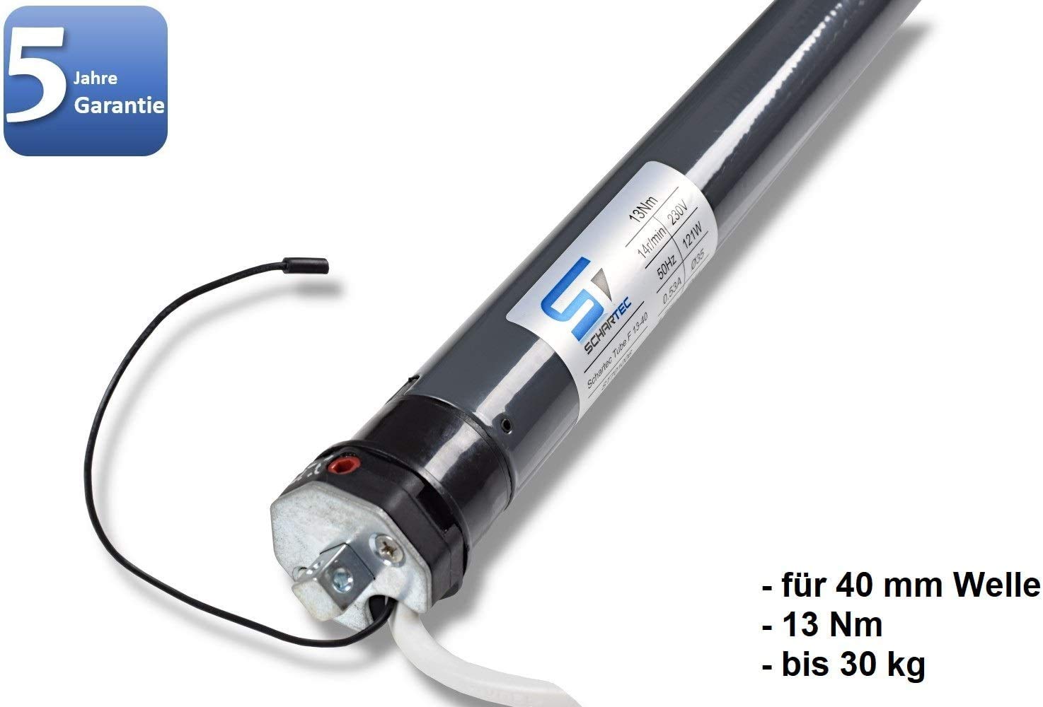 SCHARTEC Funk-Rolladenmotor inkl. Rolladen Fernbedienung - Rohrmotor, Funk Rolladenschalter - Rolladensteuerung 40 & 60 mm Welle Rolladenantrieb Funkfernbedienung (Tube F 13-40 mit Fernbedienung)