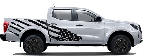 Miniatura 5 de Side Door Big US Flag Graphic Stickers Decals Compatible with Nissan Navara Np300 (White)