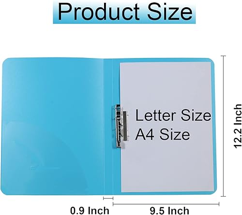Vista 2 de Acocony Carpeta sin perforaciones con abrazadera, tamaño carta, 8.5 x 11 pulgadas, tapas de informe de plástico, color azul acuoso, paquete de 6