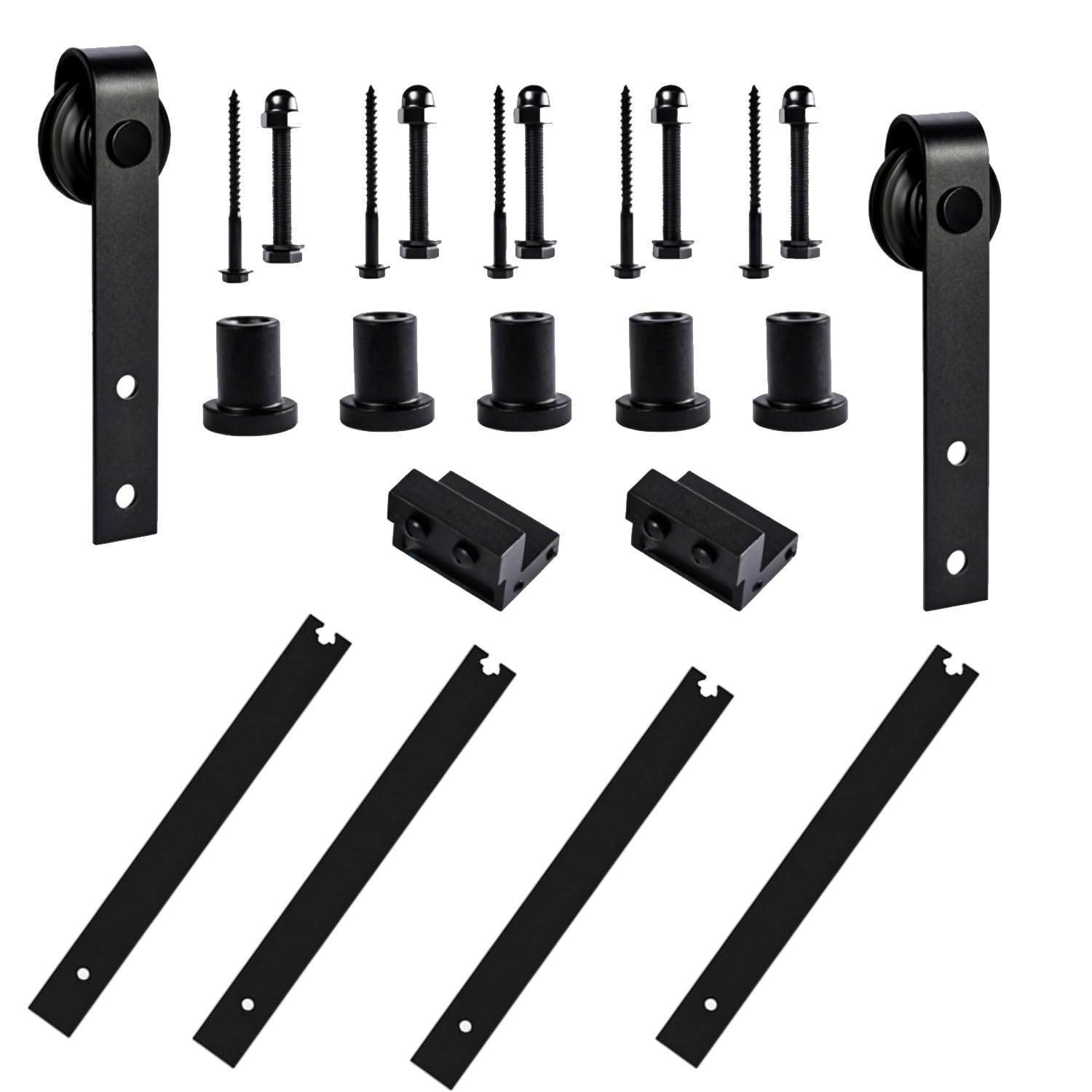 CelyToe Sturdy Barn Door Hardware, Anti-Jump Sliding Track Accessory, Rust Resistant Finish for Indoor Wood and Composite Doors 1.83m/6ft