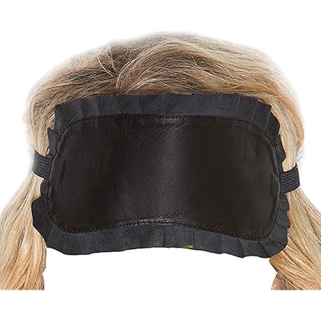 Plush Leather Ruffle Trim Sleeping Night Eye Mask for Deep Sleep Relaxation