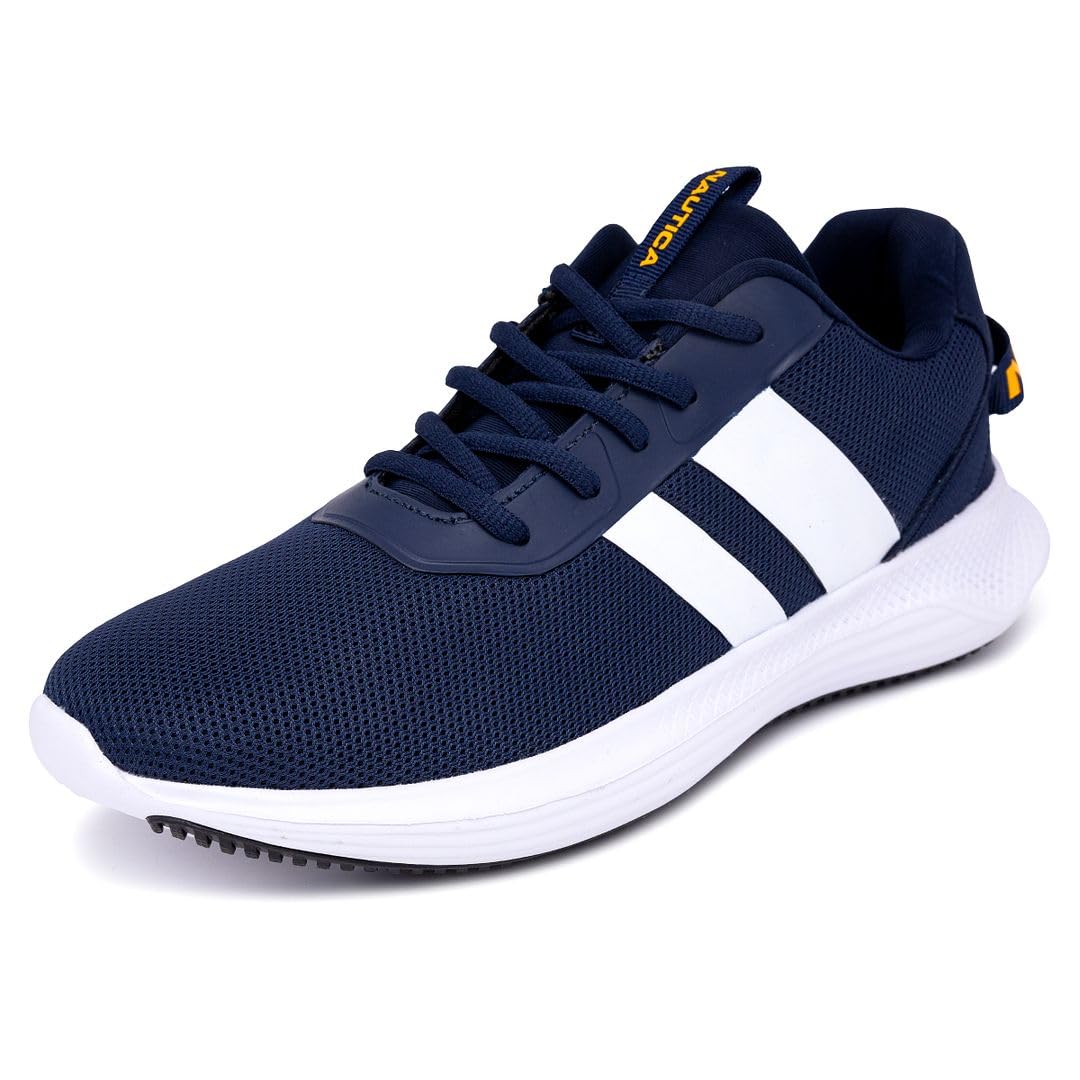 casual shoes nautica blue and white shoes NauticaMen's Sneakers Stylish and Comfortable Casual Shoes for  Fashionable Walking and Running Lace-Up Athletic Footwear-Manalapin