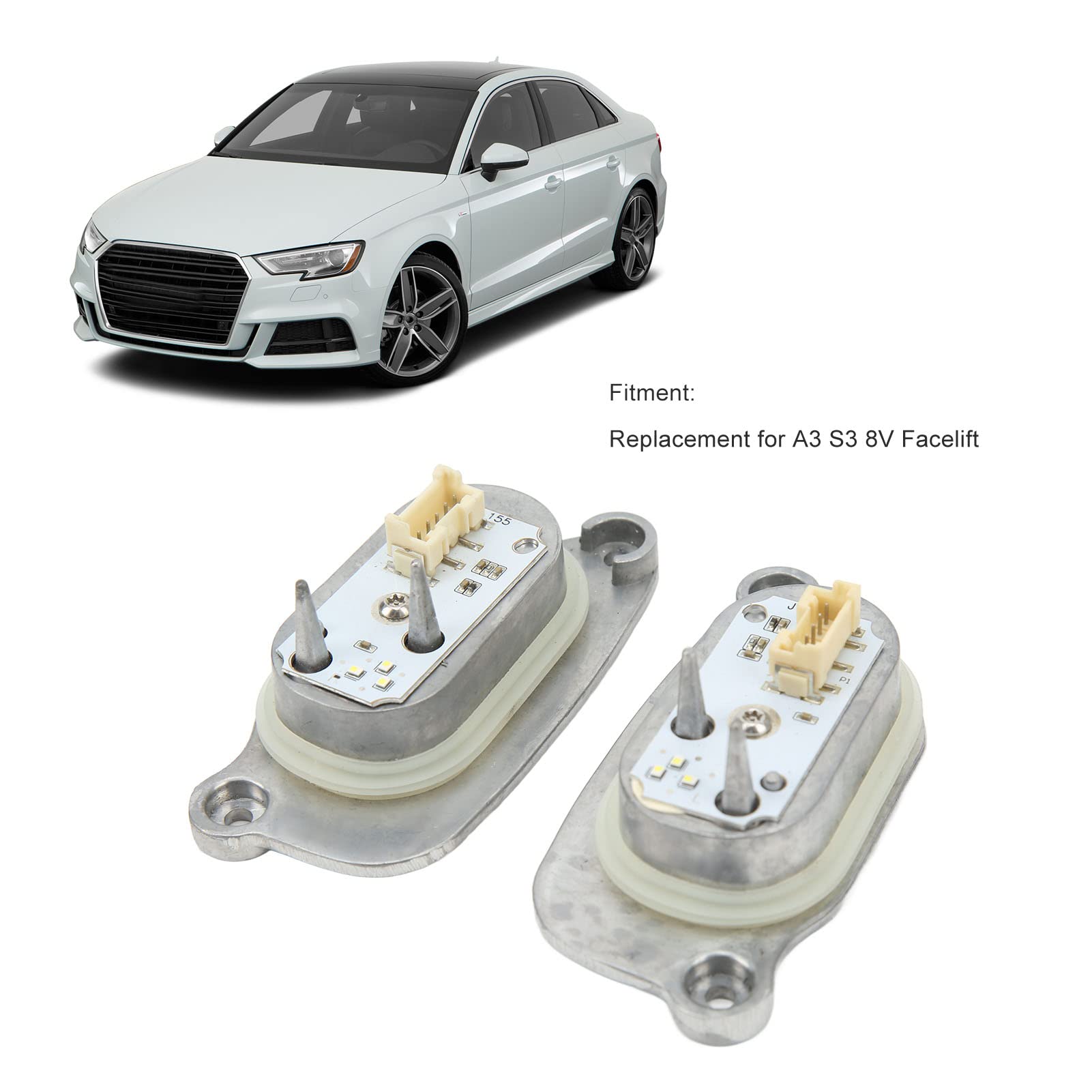aqxreight Sostituzione Modulo Controllo Fari per A3 8V Facelift - Numeri OEM 8V0998473 90070222 8V0998474 90070223 - Lega di Alluminio - Protezione del Circuito - Installazione Semplice