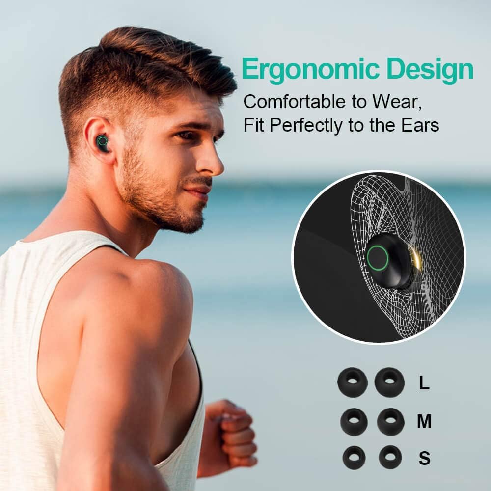 Exсluѕіvе Dіѕсоunt 50% Prісе Holiper Wireless Earbuds Bluetooth Headphones 3D Stereo Cordless Earphones in Ear Buds Touch Control IPX5 Waterproof, Black