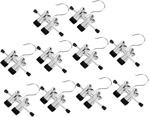 Perchas de acero inoxidable para pantalones, perchas de metal para pantalones, ganchos de acero inoxidable para pantalones de un solo clip para