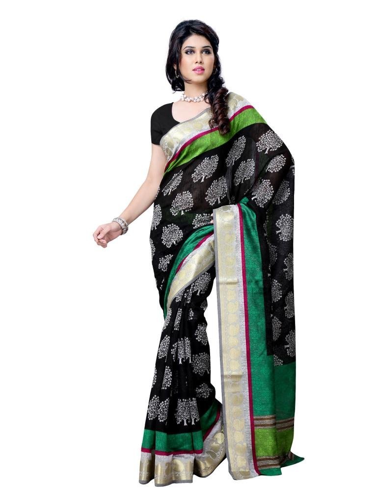 Diva Fashion Women's Surat Art Silk Printed Saree