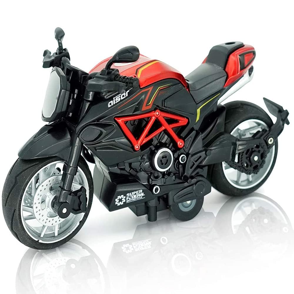 KAIRA TOY Motorcycle Toy Sports Bike Die-Cast Metal Sport Bike Pull Back and Go with Movable Steering Motorbike | Moto Toy for Boys and Toddlers Age 3-8 Years Old (Red and Black) (B0D1CWYK8Z) Amazon Price History, Amazon Price Tracker