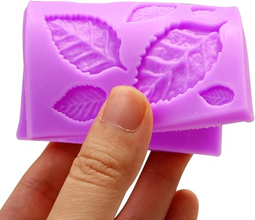 Miniatura 6 de Moldes de silicona para fondant de rosas, moldes de flores y hojas, decoración de tartas, moldes de chocolate para cupcakes, dulces, galletas,