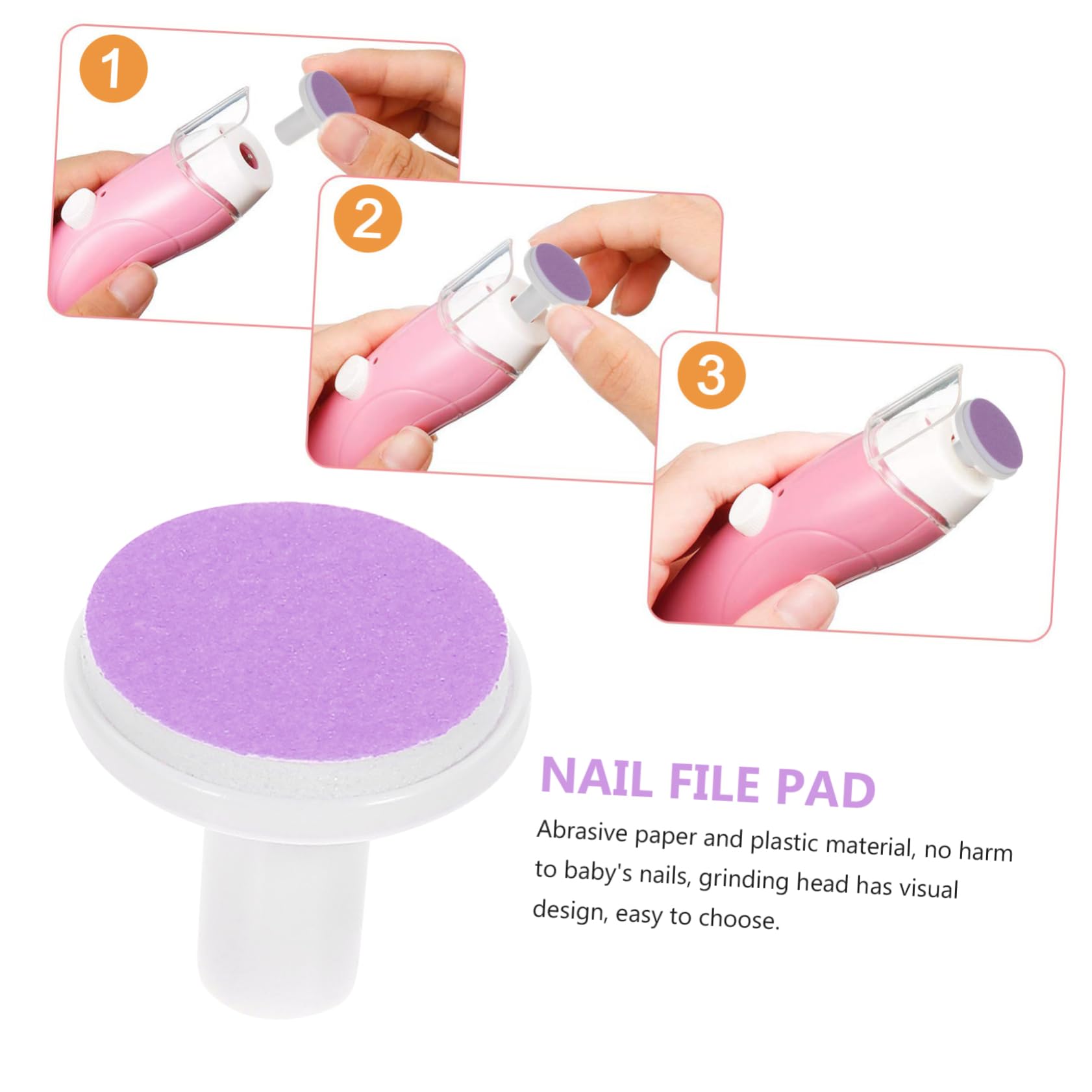 NOLITOY Baby Nail Pad Replacement 12pcs Nail Grinding Tools Nail Head Accessories Nail File Supply for Infant Nail Trimmer