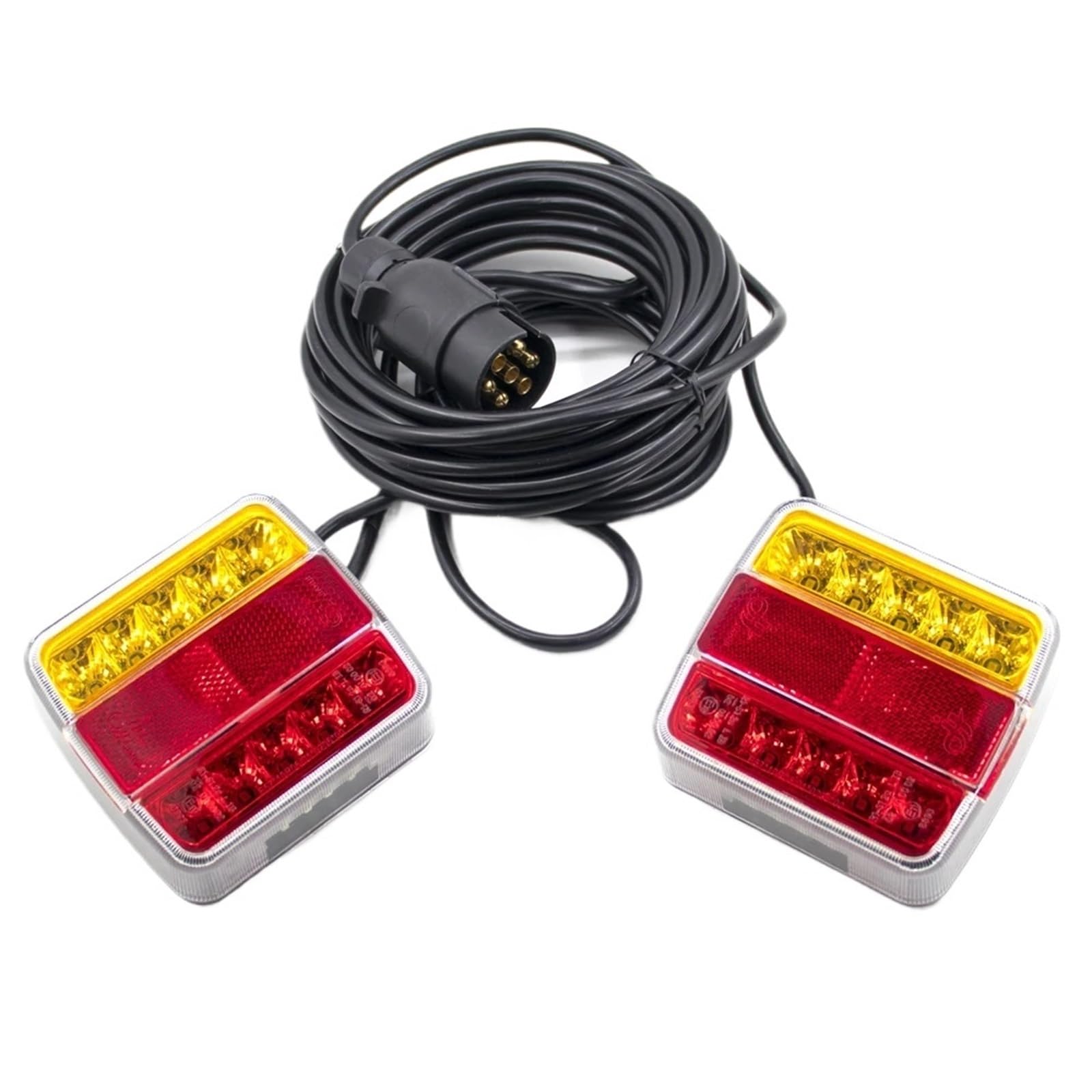 1Set 12V EN 7 Spille LED Camion Fanale Posteriore Posteriore Targa Riflettore Avvertimento Luci Lampada Freno Indicatore di Direzione luce Rimorchio