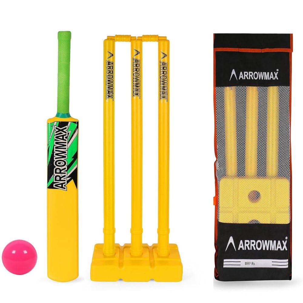 Arrowmax Complete Cricket Set for Kids Perfect Introduction to Cricket for Young Players,Plastic Bat for Practice&Initial Training of Beginners&Learners -PVC Wicket Set (Full Size - 16+) (B0D9FF2XV8) Amazon Price History, Amazon Price Tracker