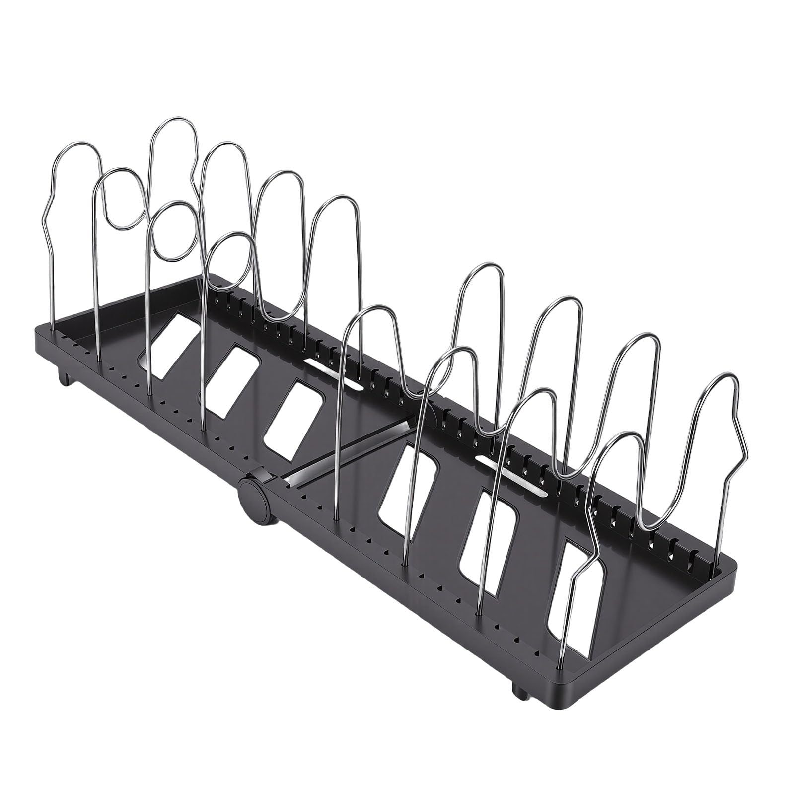 Organizer per Pentole e Padelle, 8 Divisori Regolabili in Acciaio Inossidabile, Rotanti, Pieghevoli, Design Verticale, Slot a Forma di U, Armadio da Espandibile, Portaoggetti, Pentole e