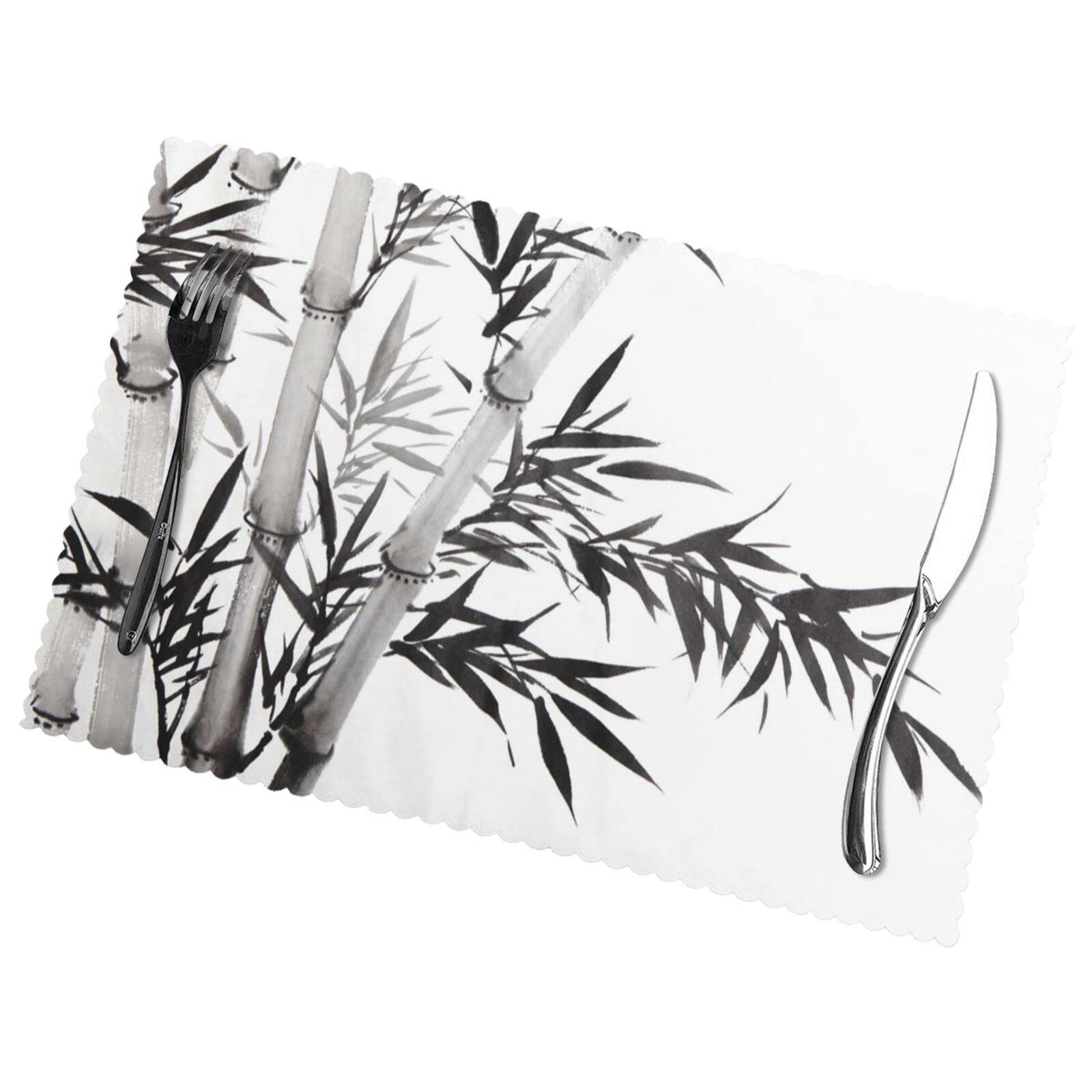 Set de table en bambou lot de 6 calligraphie chinoise 45x30cm
