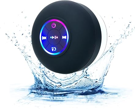 Miracle Mini Bluetooth Shower Speaker with LED Light, Waterproof Suction