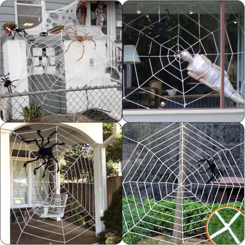 Maxee 114 LED Halloween Spinnennetz Lichter Deko, 3,6 m Riesige Runde Netzlicht Lichterkette mit Fernbedienung (8 Modi & Timer)… – Ansicht 5