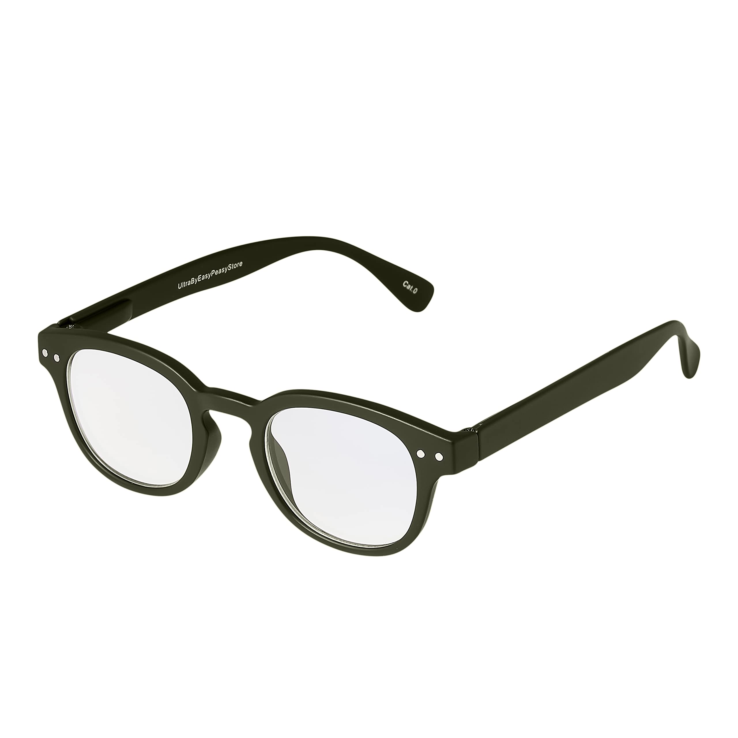 Ultrabyeasypeasystore Unisex Matt Khaki Ultra +1.00 Diopter Adults Reading Glasses Mens Womens Non Prescription Eyewear Framed Eyewear Transparent Glasses Foldable Eye Glasses Non Prescription Diopter Comfortable Eye