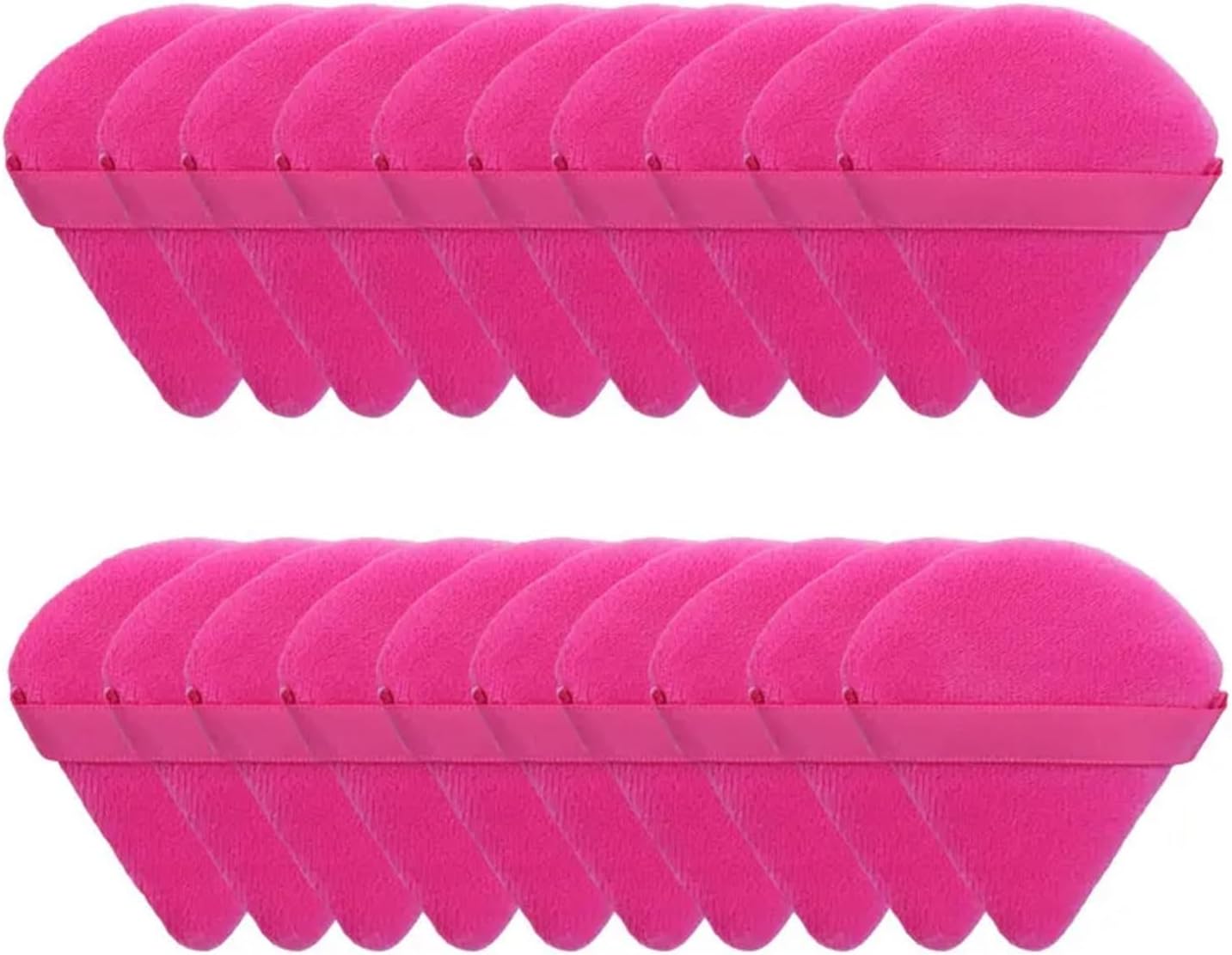 SBTRKT 10/20Pcs Triangle Velvet Powder Puff Pizza Flours Mini Face Makeup Sponge Cosmetics Washable Lightweight Makeup Tool (Color : 20pcs rose red)