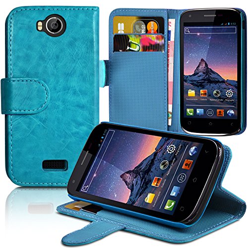 Seluxion - Housse Coque Etui Portefeuille Fonction Support Couleur Bleu Clair pour Wiko Cink Peax
