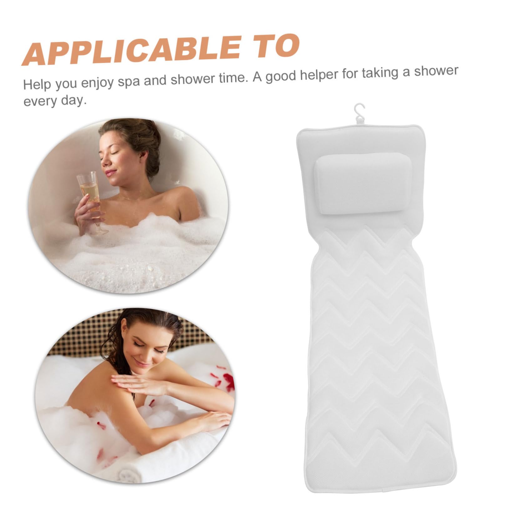 Happyyami Cuscino Bagno Antiscivolo con Ventose Cuscino per Relax Comfort per Vasche e Spa Materiale Traspirante Facile Installare Accessorio Bagno