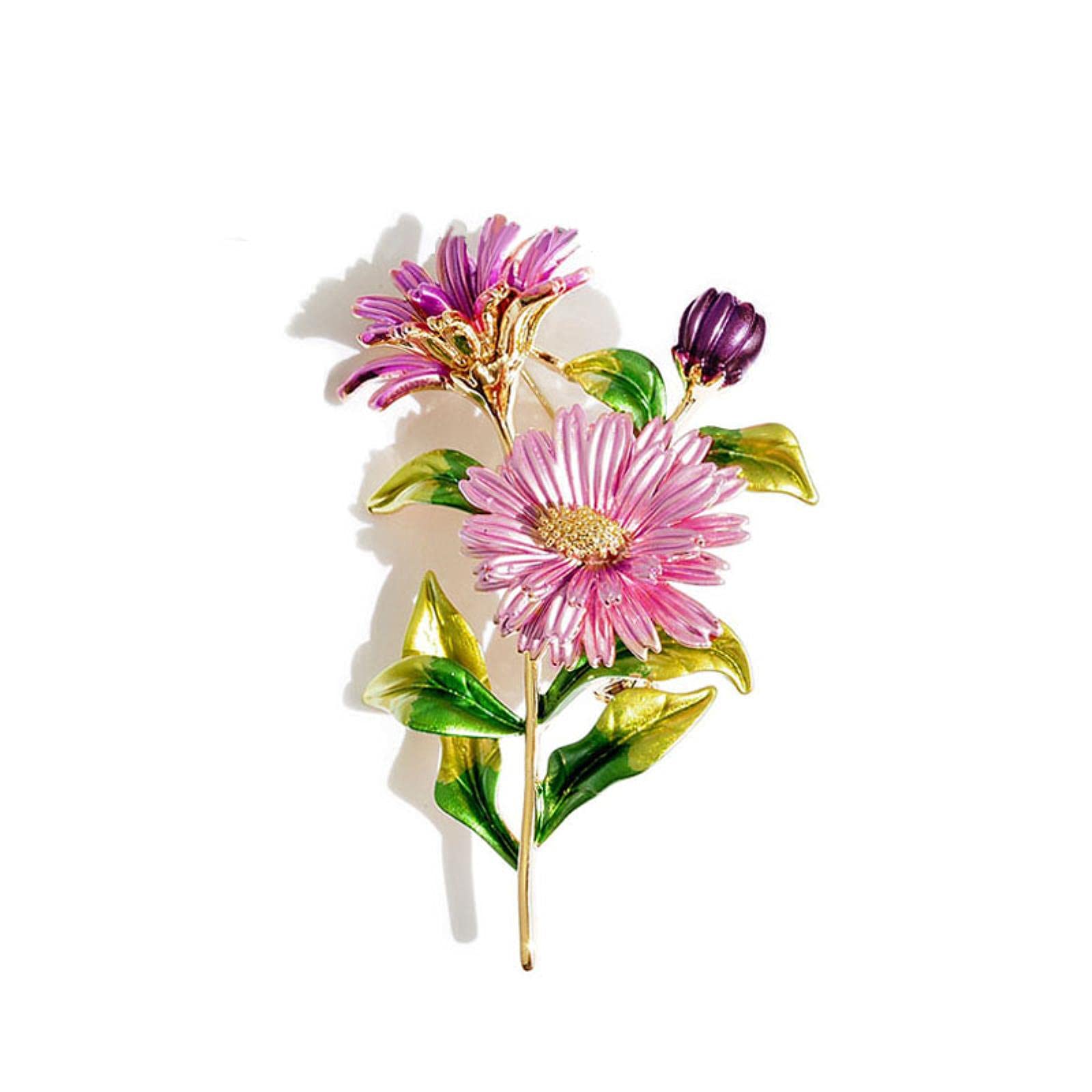 Broches Elegantes con Forma de Flor, Estilo Vintage, con Esmalte de peonía, para Mujer, joyería de Moda, broches para Banquetes.