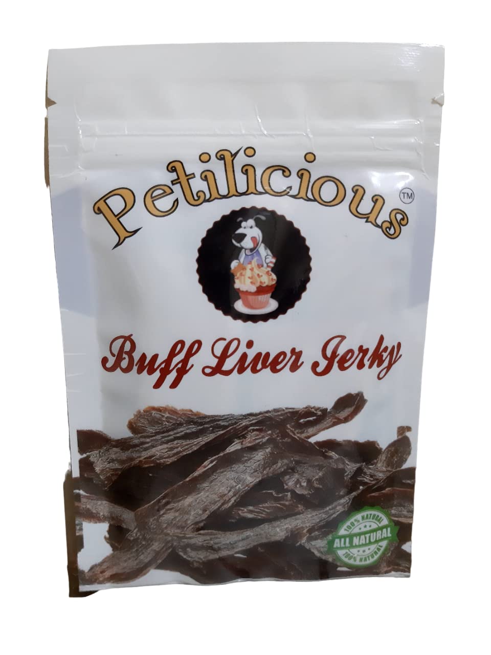 Petilicious Dry Buff Liver Jerky 100% Natural | High Fibre | No Preservatives | Healthy Pet Treat for All Stages of Dogs (100 Gm)