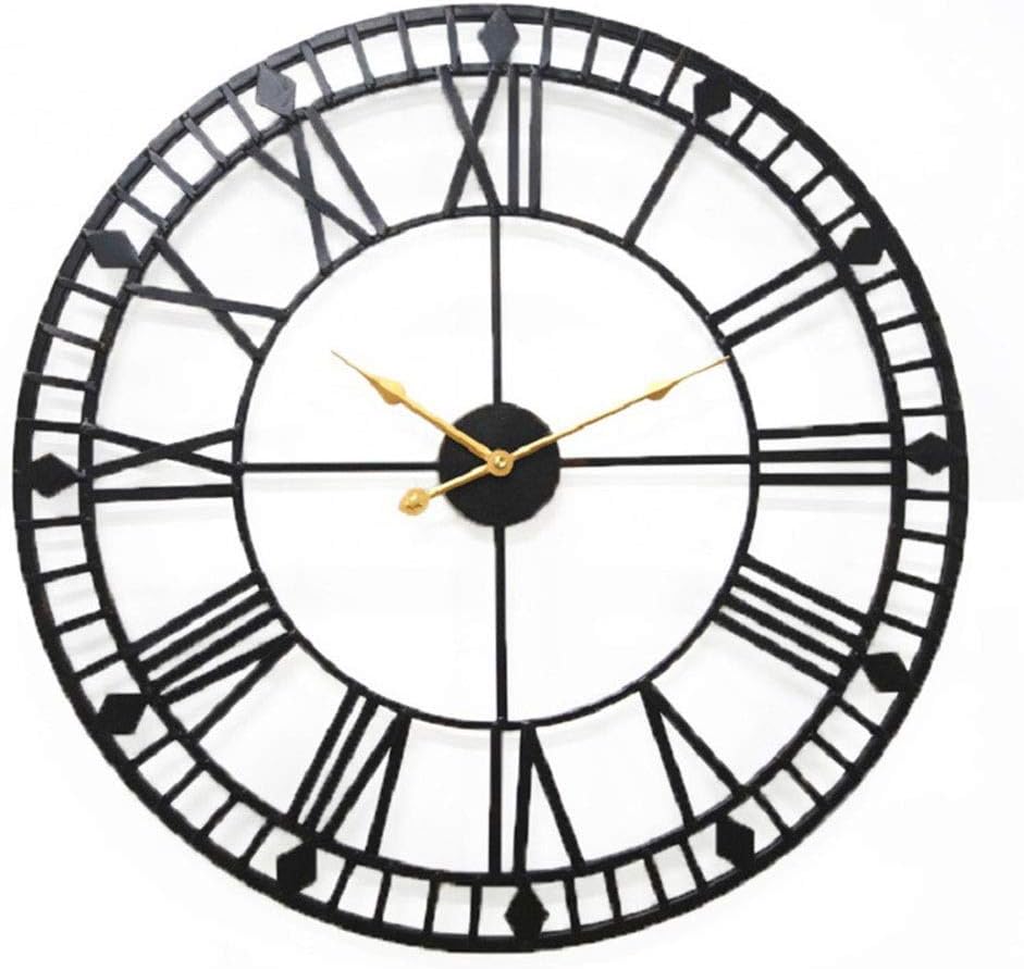 Wall Clock Retro Rusty Quartz Wall Clock Wrought Iron Decorative Fashion Watches Clock Movement Sweep