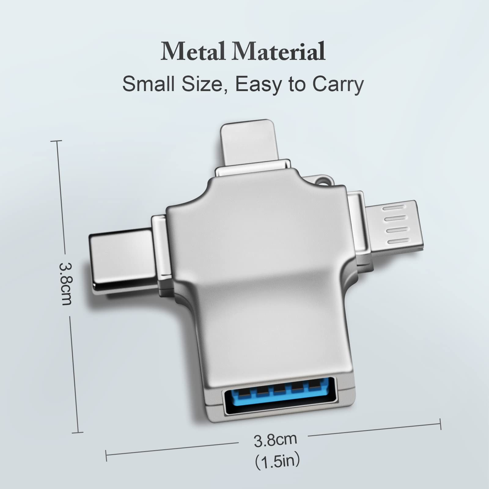 Adattatore OTG USB C 3 In 1 - Convertitore Da Micro USB/IP/USB-C A USB 3.0 Femmina, Per Chiavette E Periferiche (Nero) - Foto 7