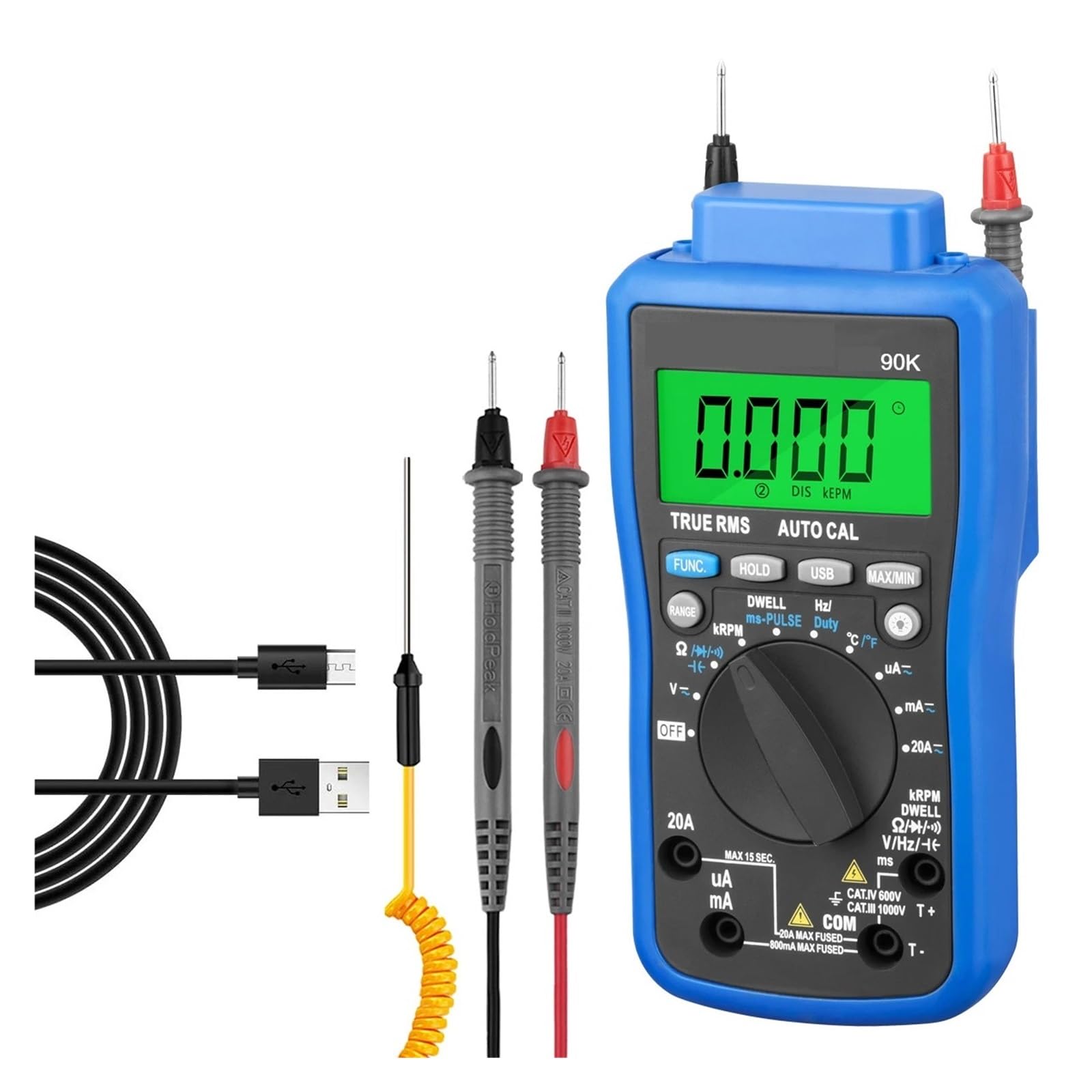 HP-90K Analizator Silnika Tester Auto Range Narzędzie Diagnostyczne Do Samochodów Z Wyjściem Danych Przez Multimetr Samochodowy USB Multimetro Szybko Dokładnie Łatwy Odczyt