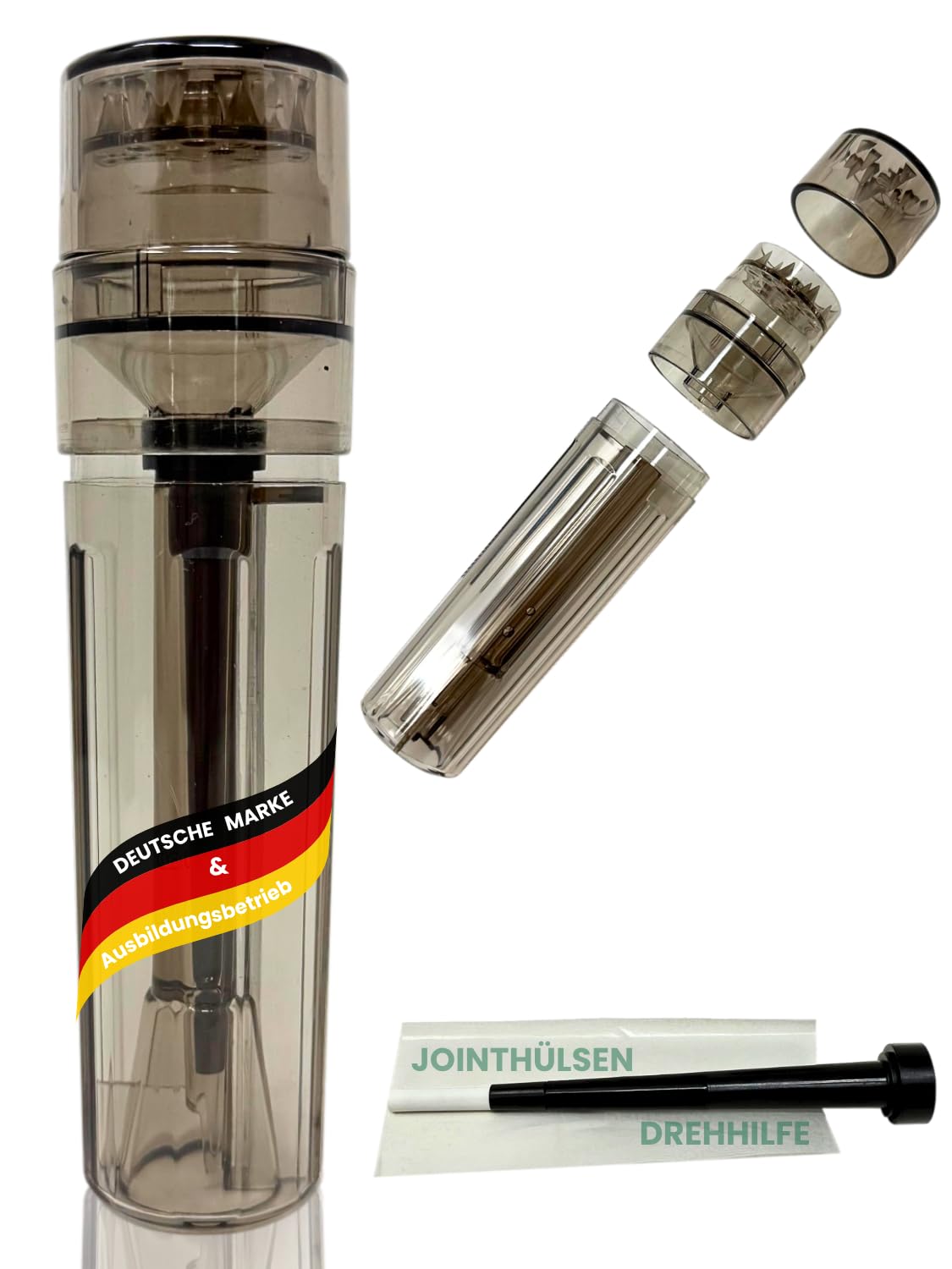 EKNA 3-in-1 Drehmaschine mit Grinder & Aufbewahrung | Cone Loader & Joint Roller für Herbs