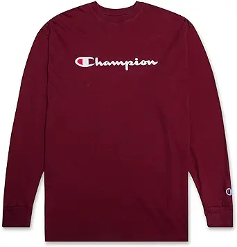 Champion Men's Classic Jersey Long Sleeve Script T-Shirt