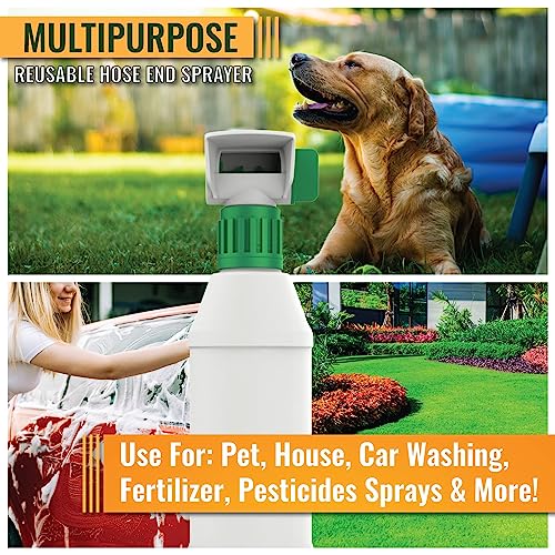 Trifecta Refillable Hose-End Sprayer With 32oz Bottle, 2-Pack, 20 To 1 Ratio, Garden Hose Fertilizer Dispenser, Lawn Sprayer, Garden Sprayer Natural: TWO-PACK, 32oz Hose Sprayer With Bottle - Thumbnail 7