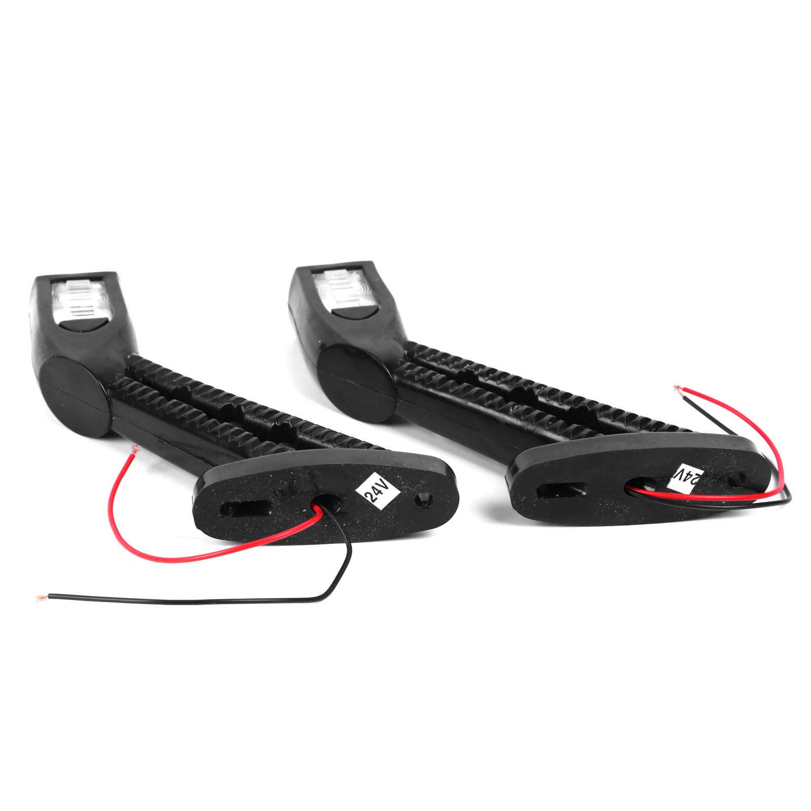 Maso - Freccia laterale a LED, 2 x 12/24 V, per rimorchio, furgoni, roulotte, stelo laterale, spia a gomito