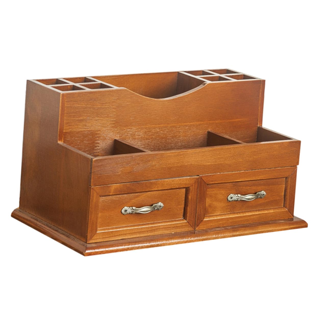 Organizer Scrivania in Legno Vintage Per Cosmetici e Contenitore a Cassetto Multifunzionale 2 Griglie Per Camera Letto e Ufficio