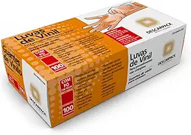 Descarpack Luva De Vinil M Com Pó Caixa Com 100 Unidades Multicolorido
